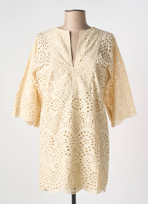 Robe courte manches 3/4 manches 3/4 beige VANESSA BRUNO femme