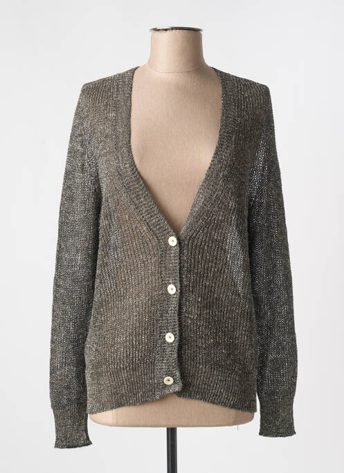 Gilet manches longues coupe cintrée gris MOMONI femme