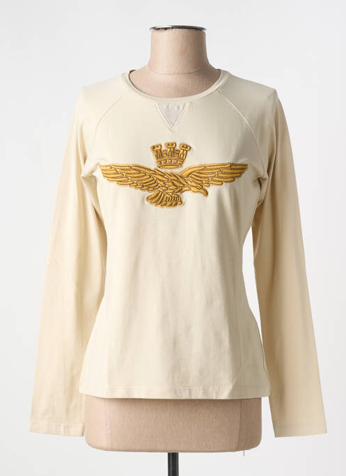 T-shirt manches longues manches longues beige AERONAUTICA femme