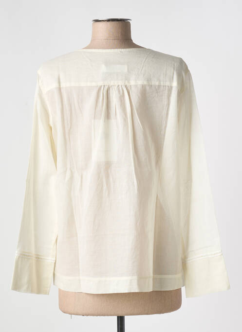 Blouse tissage popeline manches longues beige POMANDERE femme