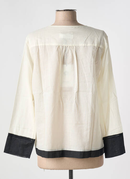 Blouse col rond manches longues beige POMANDERE femme
