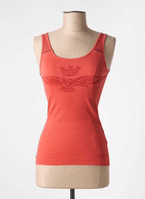 Débardeur tissage côtelé sans manche orange AERONAUTICA femme