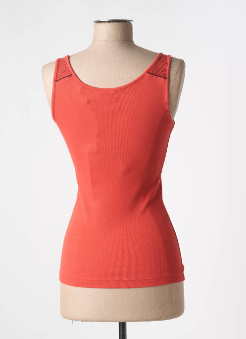 Débardeur tissage côtelé sans manche orange AERONAUTICA femme