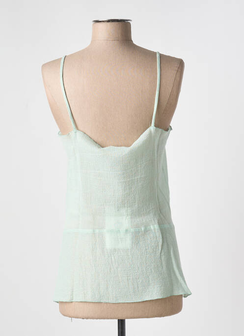 Top manches bretelles ajustables fines bretelles bleu POMANDERE femme