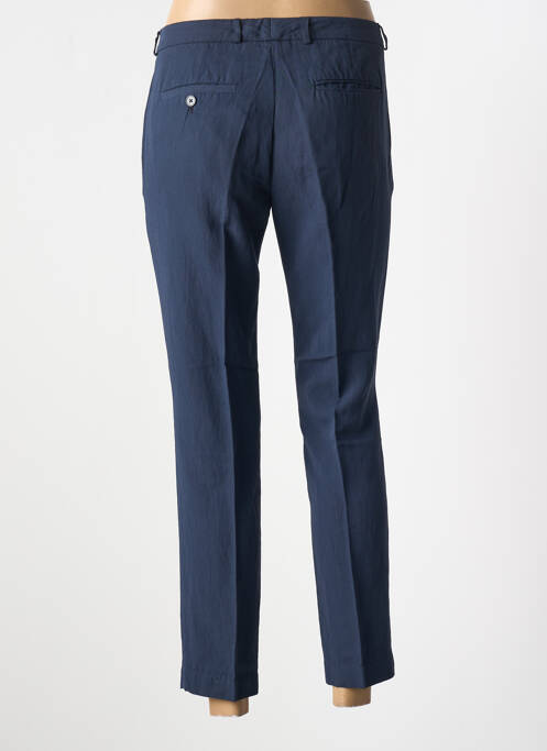 Pantalon 7/8 tissage popeline taille normale bleu POMANDERE femme