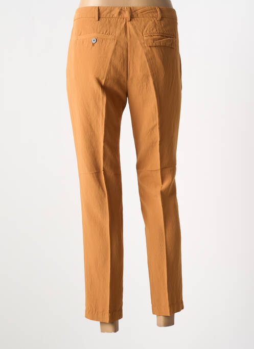 Pantalon 7/8 tissage popeline taille normale marron POMANDERE femme