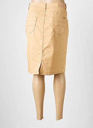 Jupe mi-longue coupe droite beige GRIFFON femme