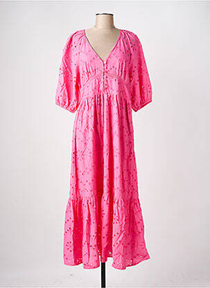 Robe longue manches courtes manches courtes rose MOLLY BRACKEN femme