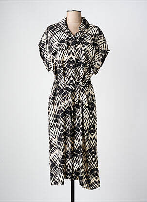 Robe mi-longue coupe fluide manches courtes noir MOLLY BRACKEN femme