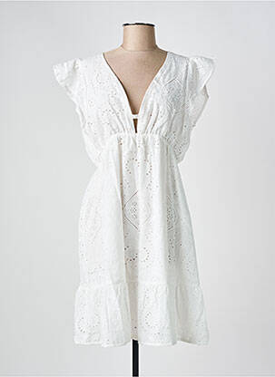 Robe mi-longue manches courtes manches courtes blanc MOLLY BRACKEN femme