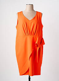 Robe mi-longue tissage crêpe sans manche orange GREGORY PAT femme