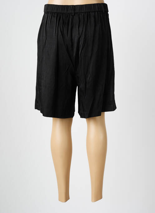 Short fermeture zippée sous rabat boutonné taille haute noir ICHI femme