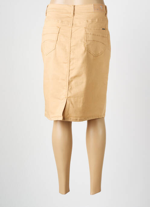 Jupe mi-longue coupe droite beige GRIFFON femme