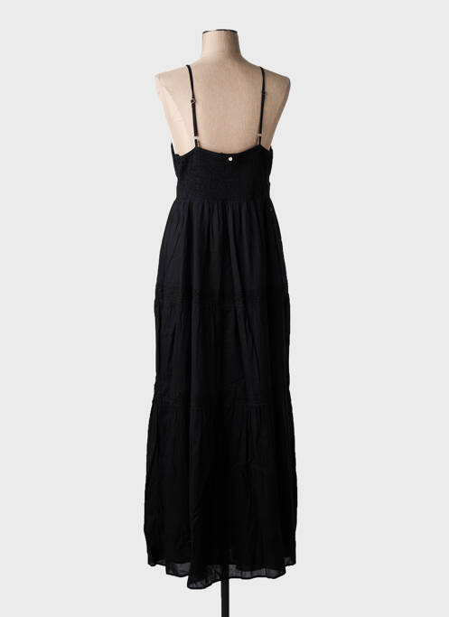 Robe longue manches bretelles ajustables fines bretelles noir TEDDY SMITH femme