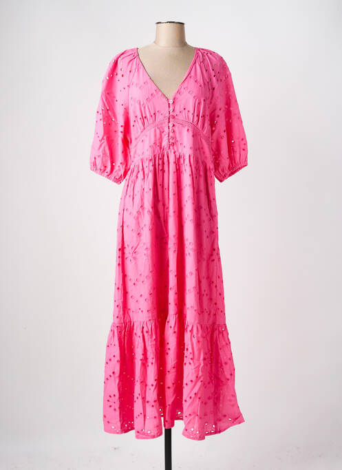Robe longue manches courtes manches courtes rose MOLLY BRACKEN femme