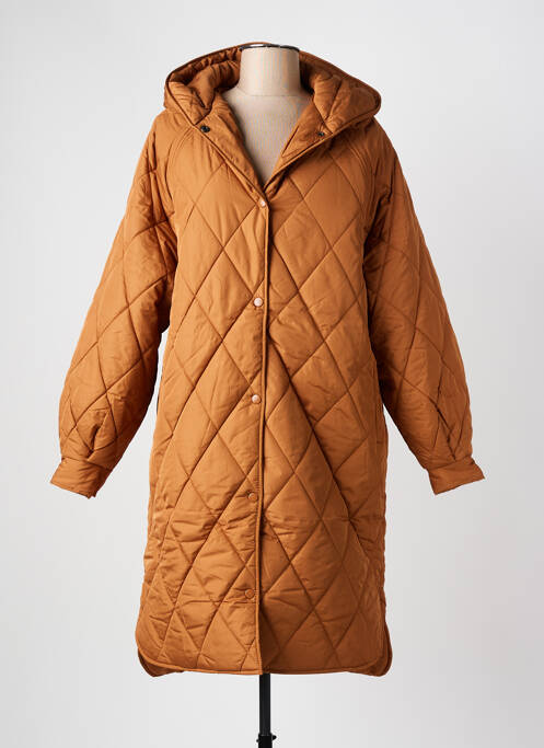 Doudoune poches a capuche orange ICHI femme