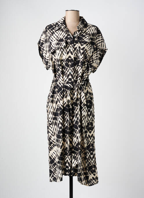 Robe mi-longue coupe fluide manches courtes noir MOLLY BRACKEN femme
