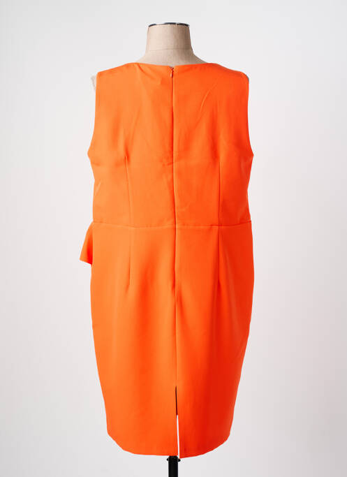 Robe mi-longue tissage crêpe sans manche orange GREGORY PAT femme