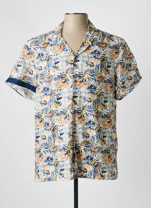 Chemise manches courtes bleu DELAHAYE pour homme