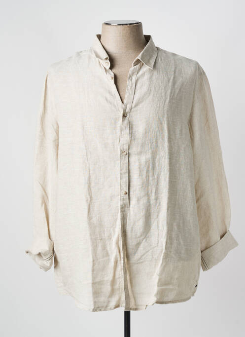 Chemise manches longues beige TEDDY SMITH pour homme