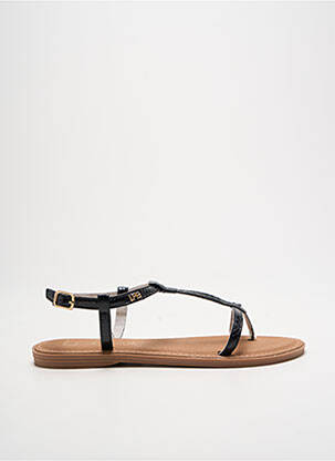 Tongs impression talon plat jusqu'à 3cm noir LPB femme