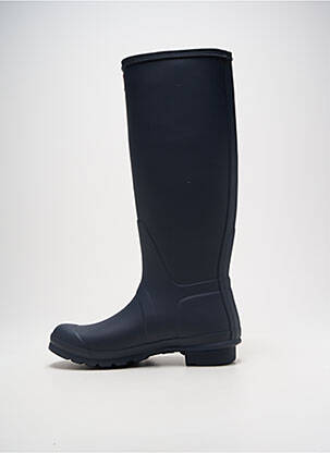 Bottes matière lisse talon plat jusqu'à 3cm bleu HUNTER femme