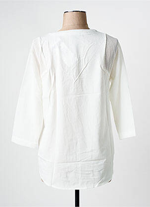 Blouse col rond manches longues blanc ARELINE femme