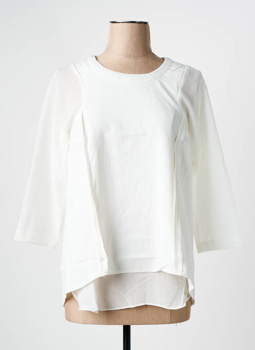 Blouse col rond manches longues blanc ARELINE femme