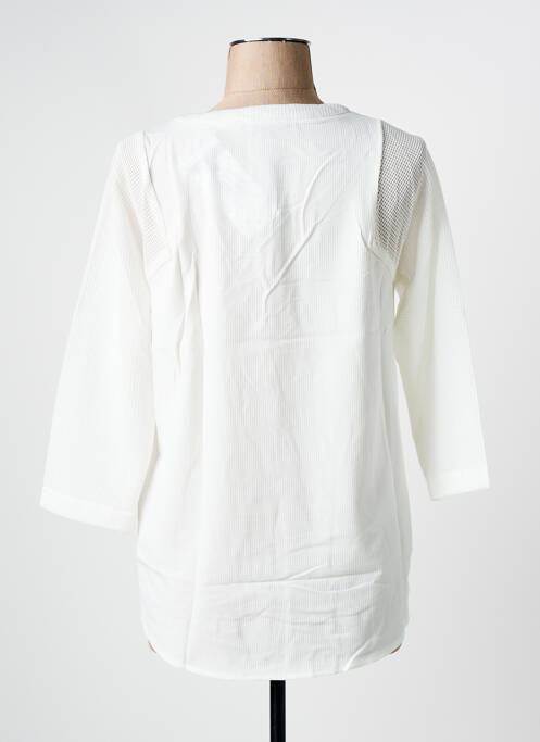 Blouse col rond manches longues blanc ARELINE femme