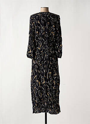 Robe longue manches longues manches longues noir GEISHA femme