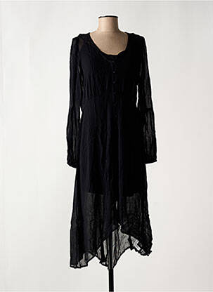 Robe mi-longue manches longues manches longues noir CREAM femme