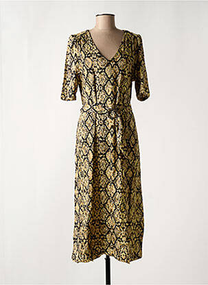 Robe mi-longue manches courtes manches courtes jaune LOLA ESPELETA femme