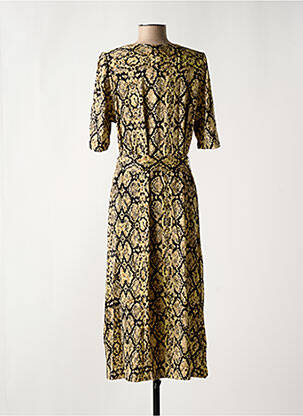 Robe mi-longue manches courtes manches courtes jaune LOLA ESPELETA femme