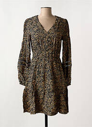 Robe mi-longue imprimé fantaisie manches longues noir GARCIA femme