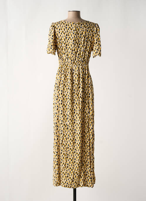 Robe longue imprimé fantaisie manches courtes jaune LOLA ESPELETA femme