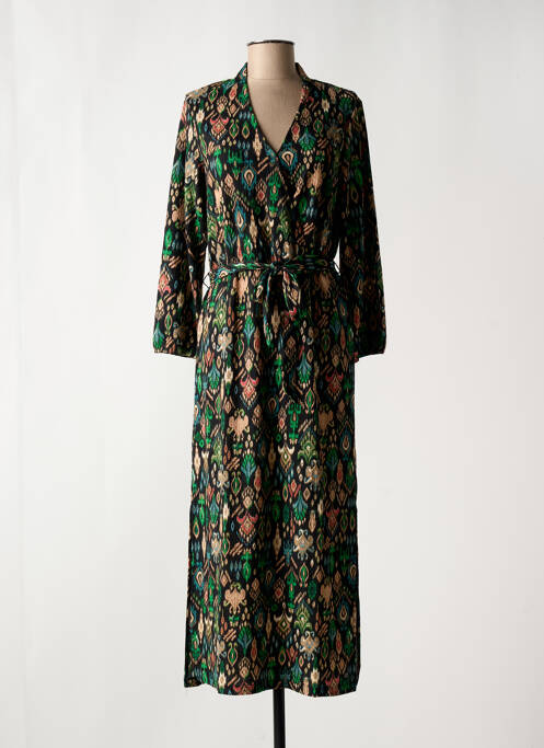 Robe longue manches longues manches longues noir GARCIA femme