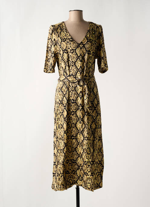 Robe mi-longue manches courtes manches courtes jaune LOLA ESPELETA femme