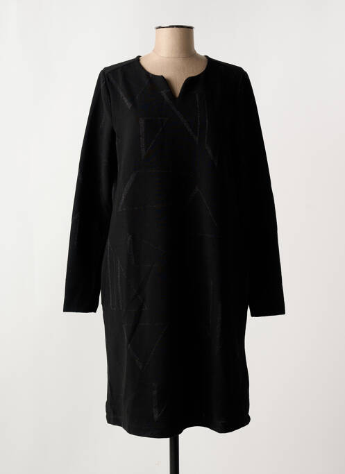 Robe mi-longue manches longues manches longues noir CECIL femme