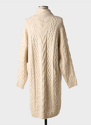 Robe pull stretch manches longues beige CREAM femme