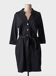 Robe mi-longue manches 3/4 manches 3/4 noir MAE MAHE femme