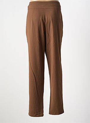 Pantalon droit tissage popeline taille normale marron LOLA ESPELETA femme