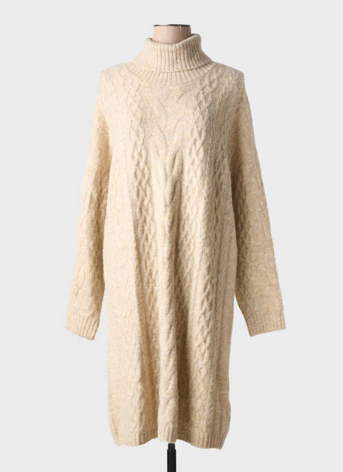 Robe pull stretch manches longues beige CREAM femme