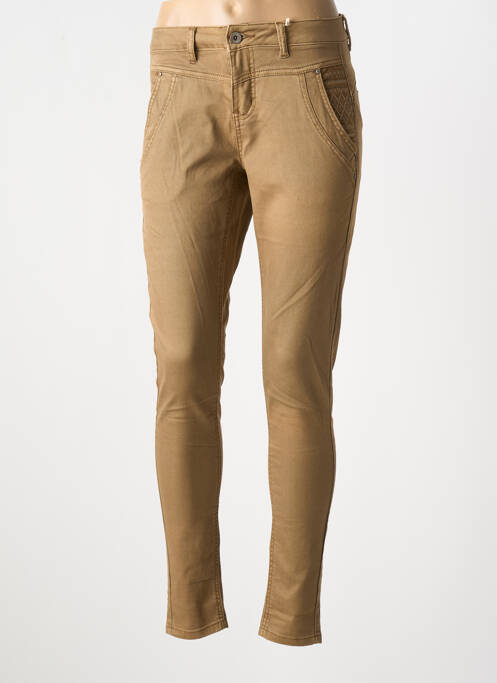 Jeans skinny stretch taille basse marron CREAM femme