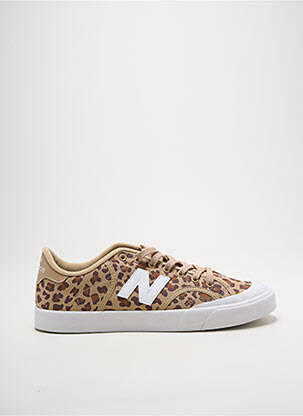 Baskets bout rond talon plat jusqu'à 3cm beige NEW BALANCE femme