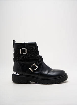 Bottines/boots tissage satiné talon plat jusqu'à 3cm noir GUESS femme