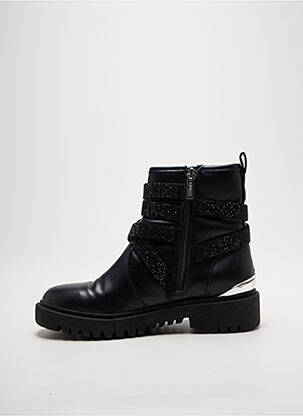 Bottines/boots tissage satiné talon plat jusqu'à 3cm noir GUESS femme
