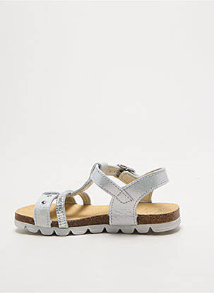 Sandales/nu pieds tissage satiné bout ouvert argent BOPY fille