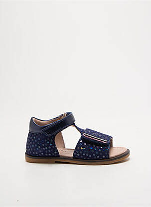 Sandales/nu pieds tissage satiné bout ouvert bleu ASTER fille