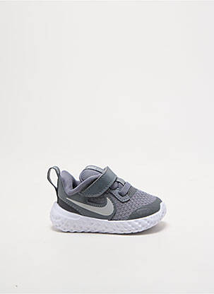 Baskets fermeture scratch bout rond gris NIKE garcon