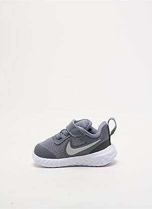 Baskets fermeture scratch bout rond gris NIKE garcon